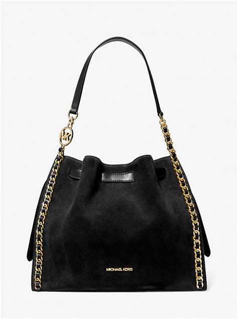 mina suede chain shoulder bag